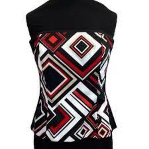 WHBM Bustier Geometric Print